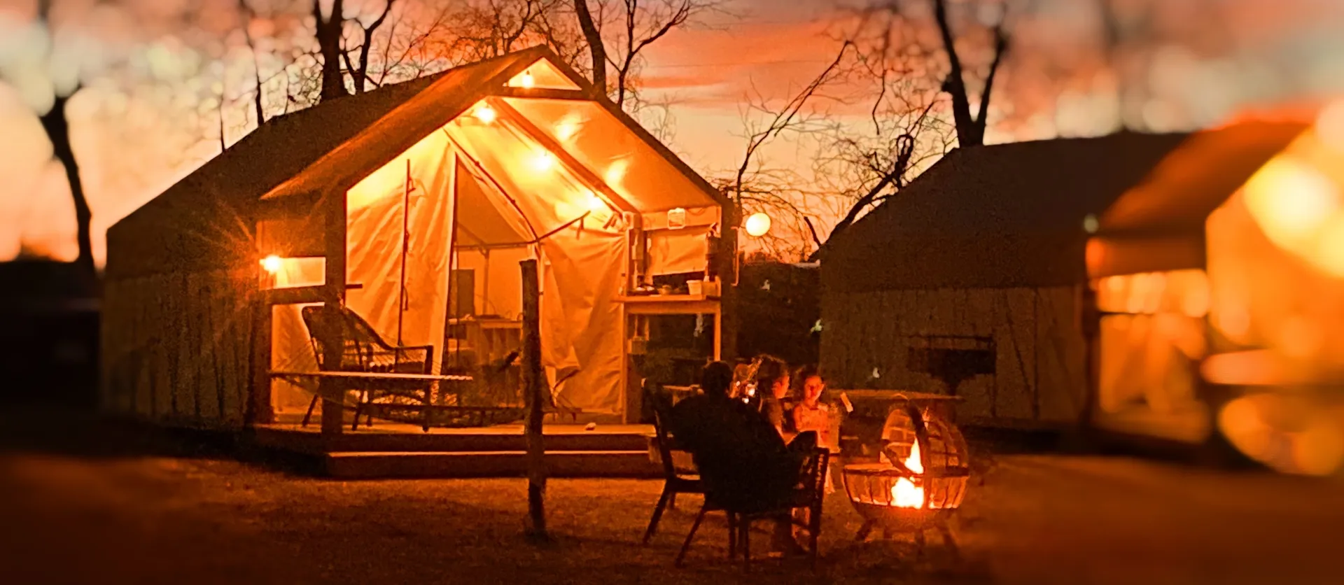 Easter family glamping moment 6 at Son's Blue River Camp