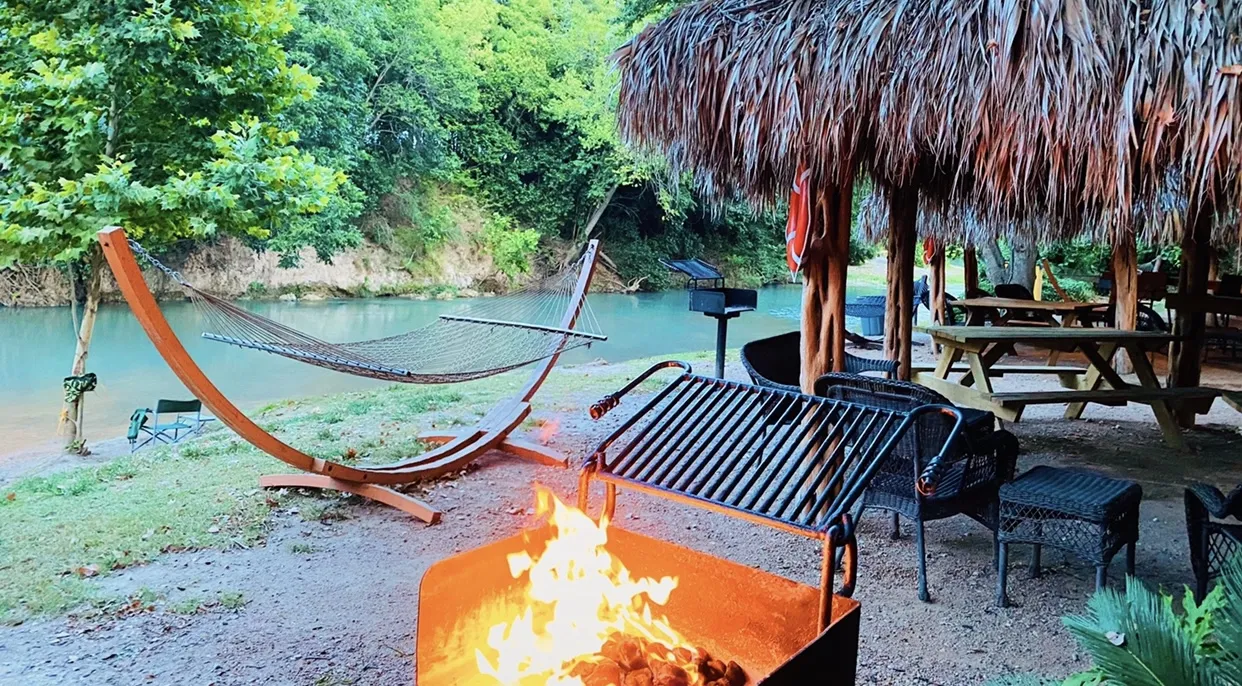 Easter family glamping moment 3 at Son's Blue River Camp