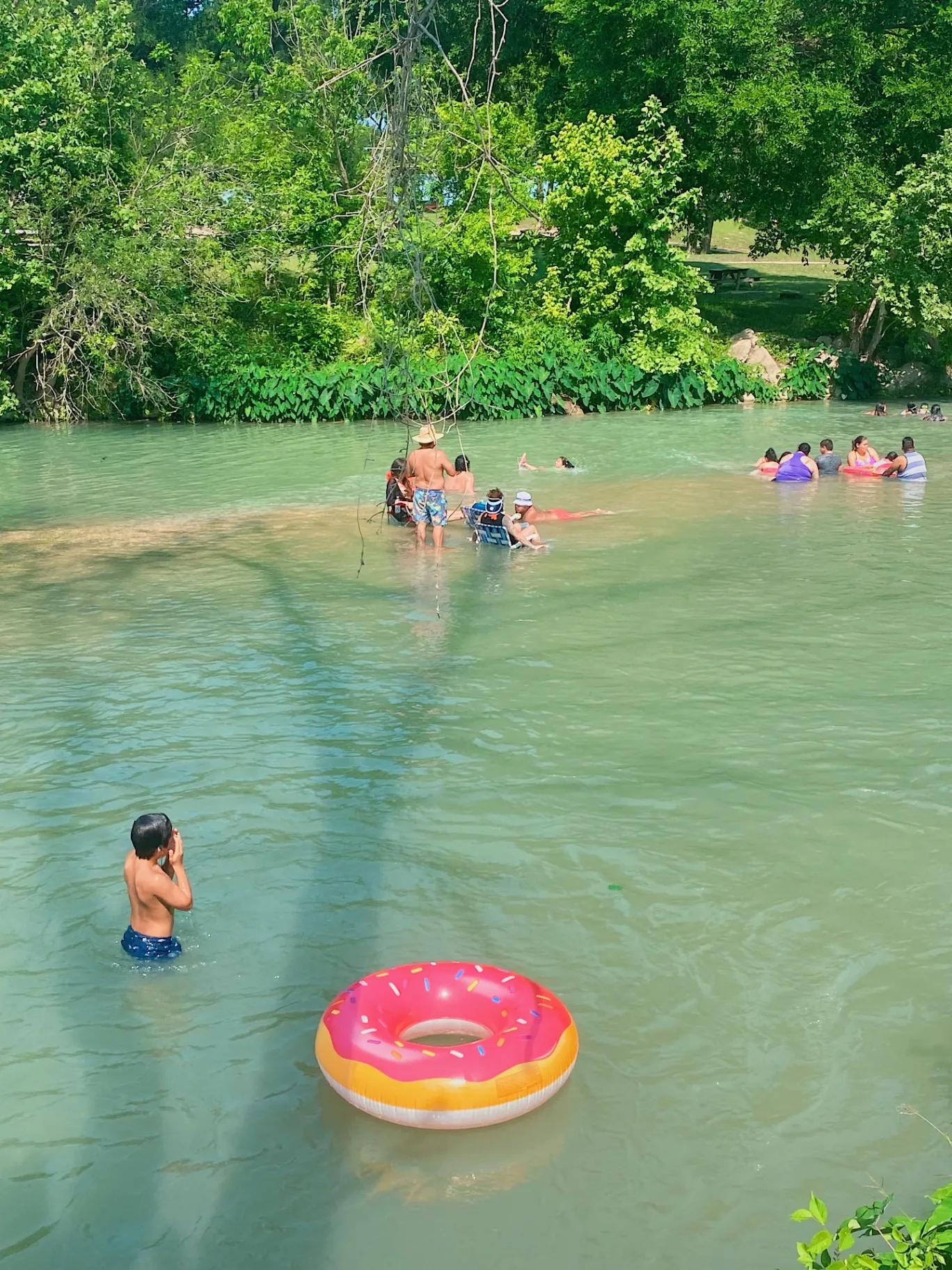 Fun donut float on the river