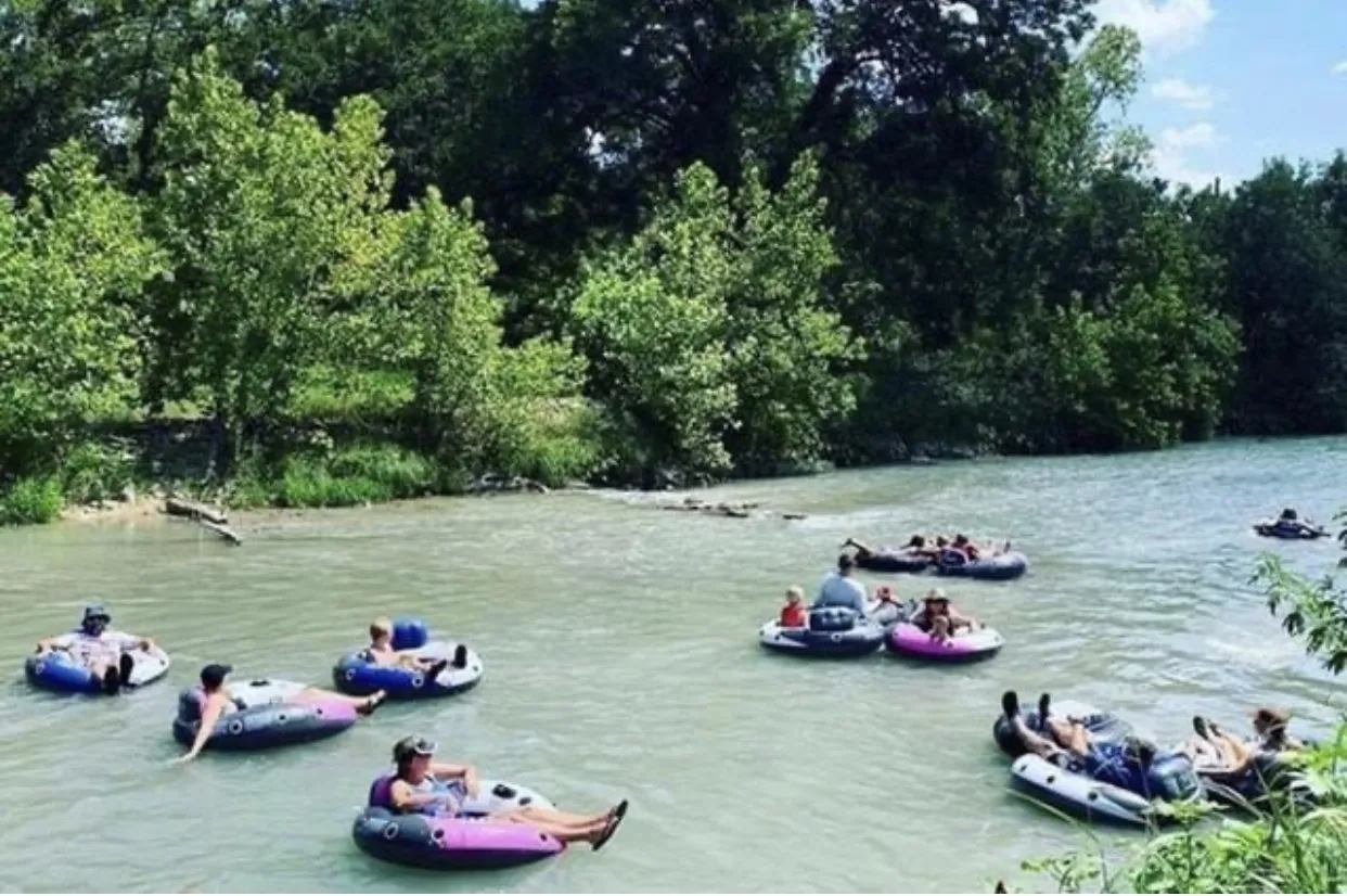 Clear San Marcos River near campsite