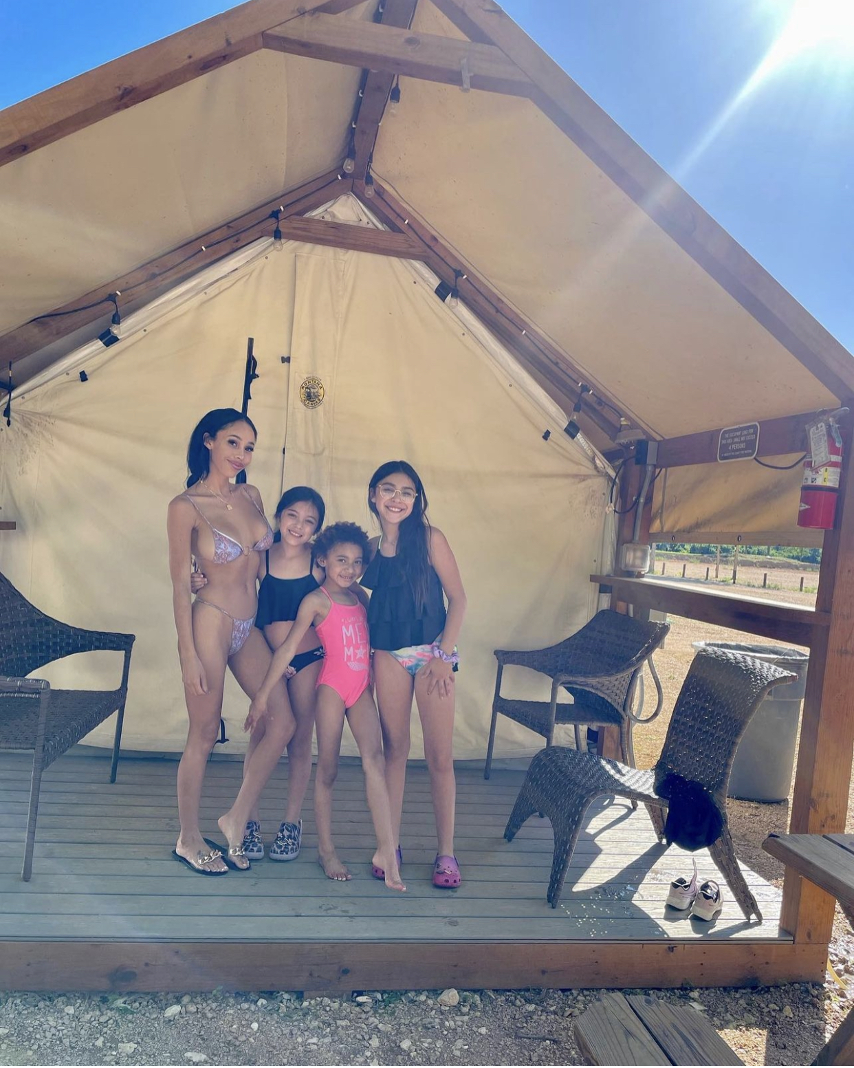 Family at Glamping Cabin