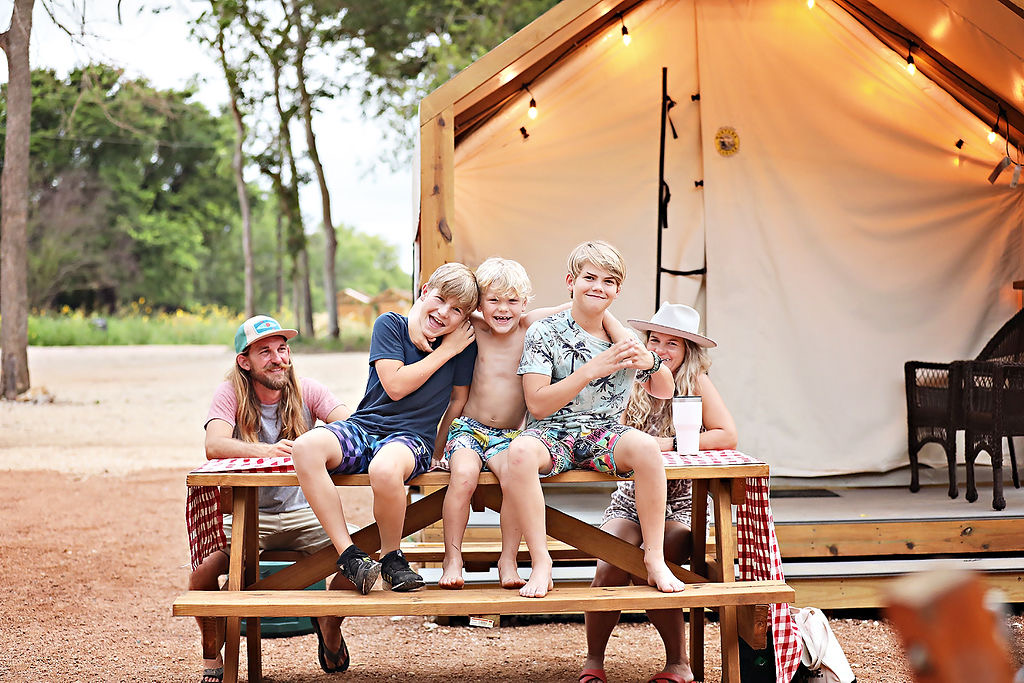 Overnight accommodations at Son's Blue River Camp