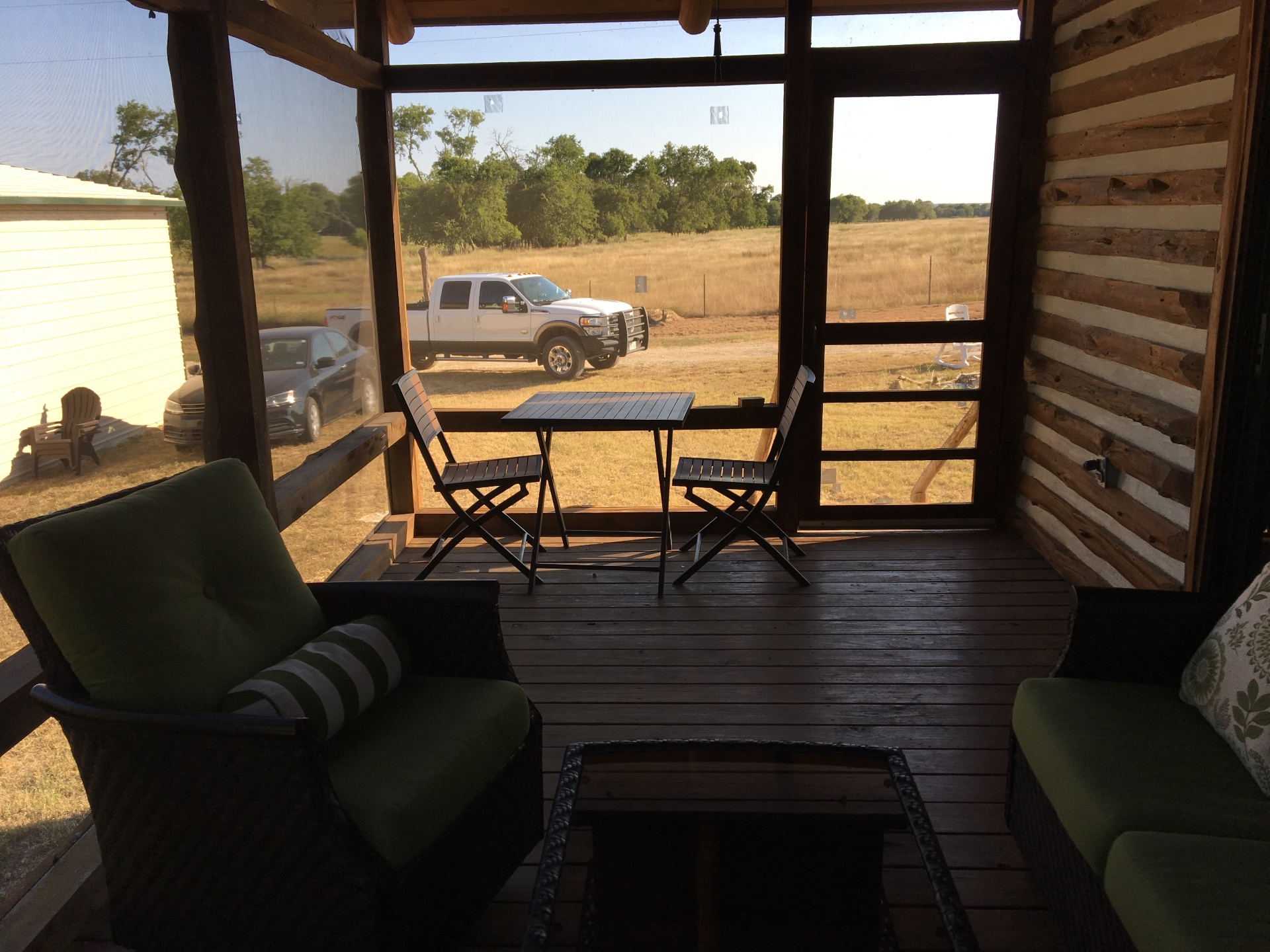 Log Cabin screened porch