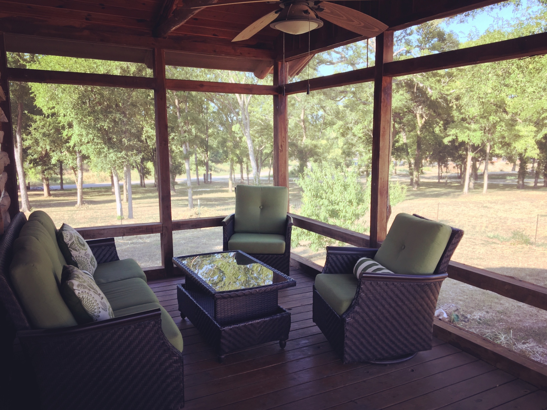 Log Cabin porch seating