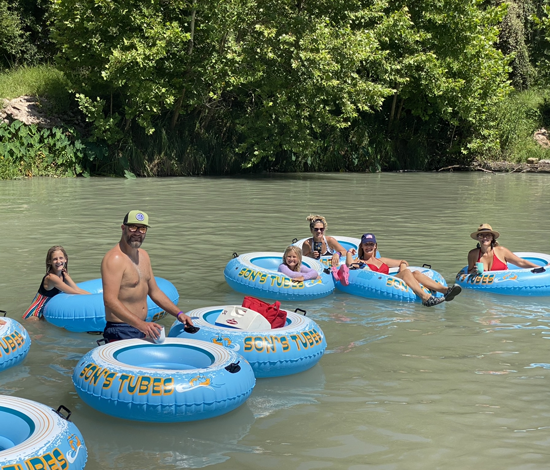 Family tubing on the San Marcos River