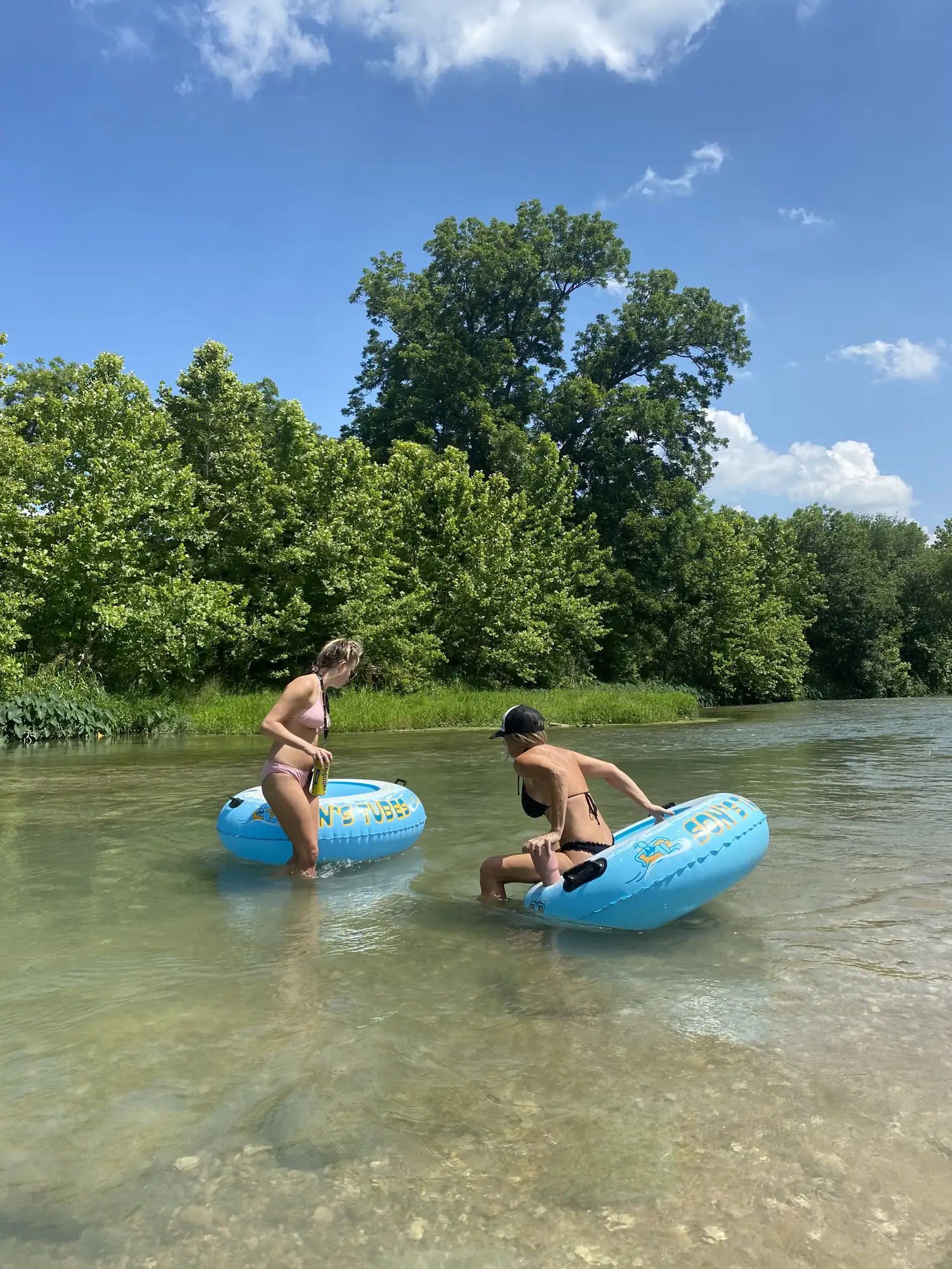 Crystal clear river tubing near Austin